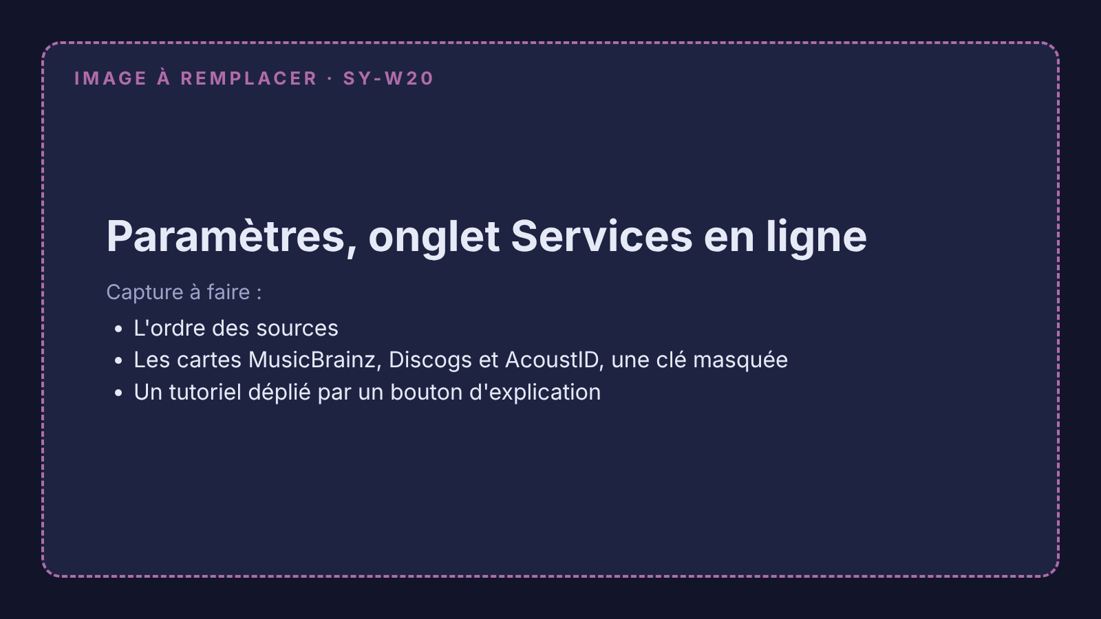 Capture à remplacer : Paramètres, onglet Services en ligne, avec l'ordre des sources et les cartes des services