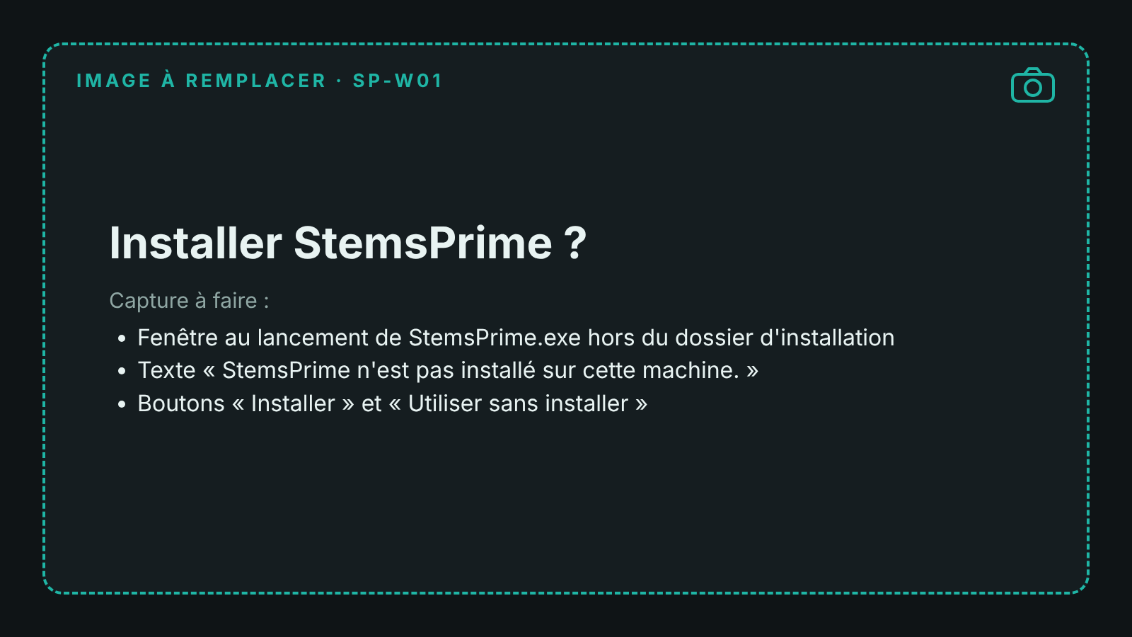 Capture de la fenêtre Installer StemsPrime ?
