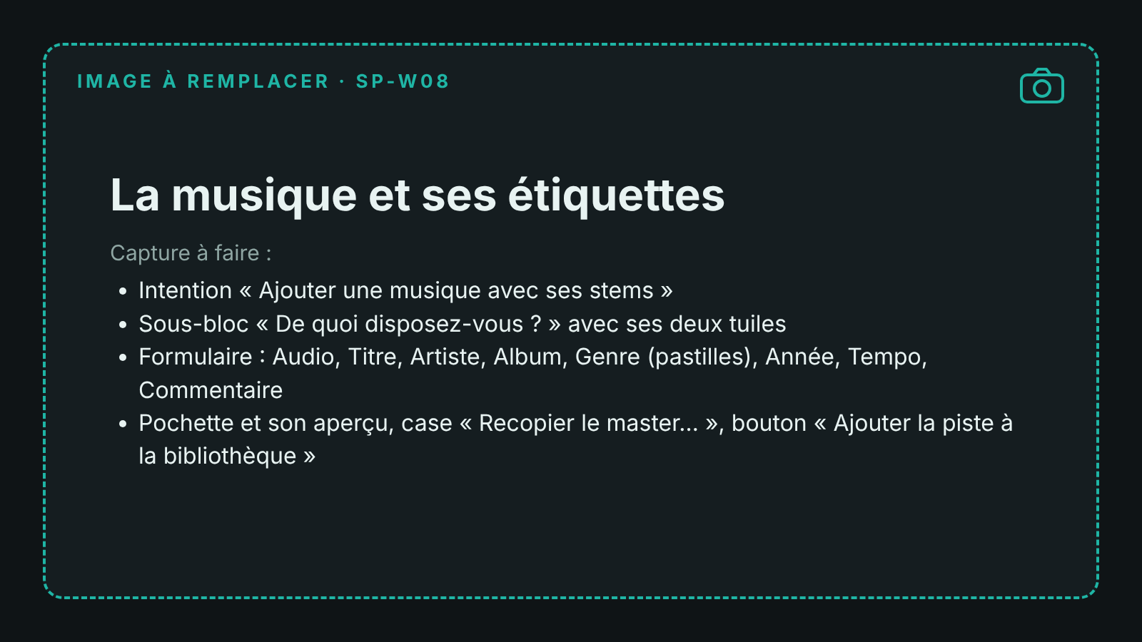Capture du bloc La musique et ses étiquettes