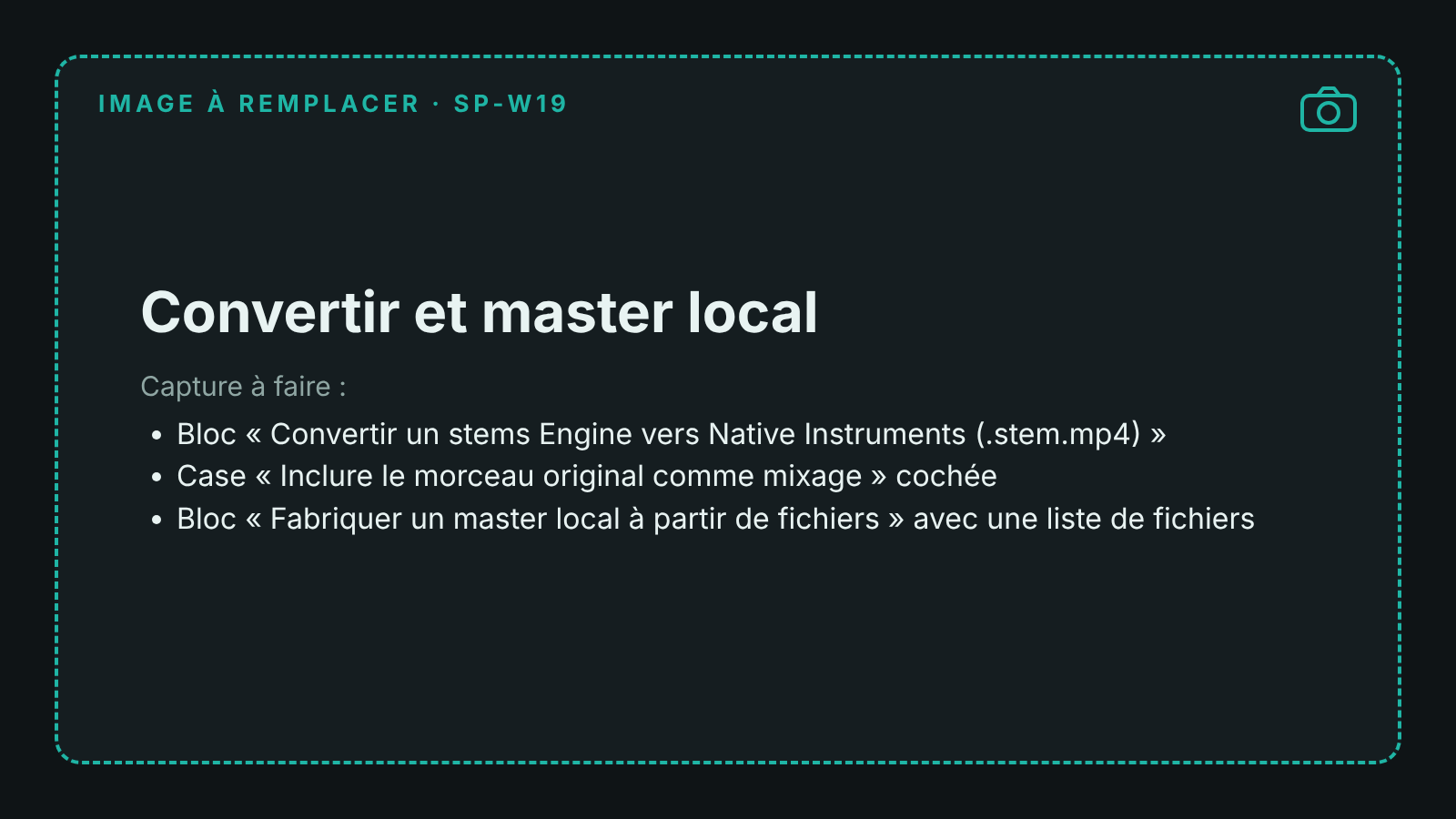 Capture des outils Convertir et Master local