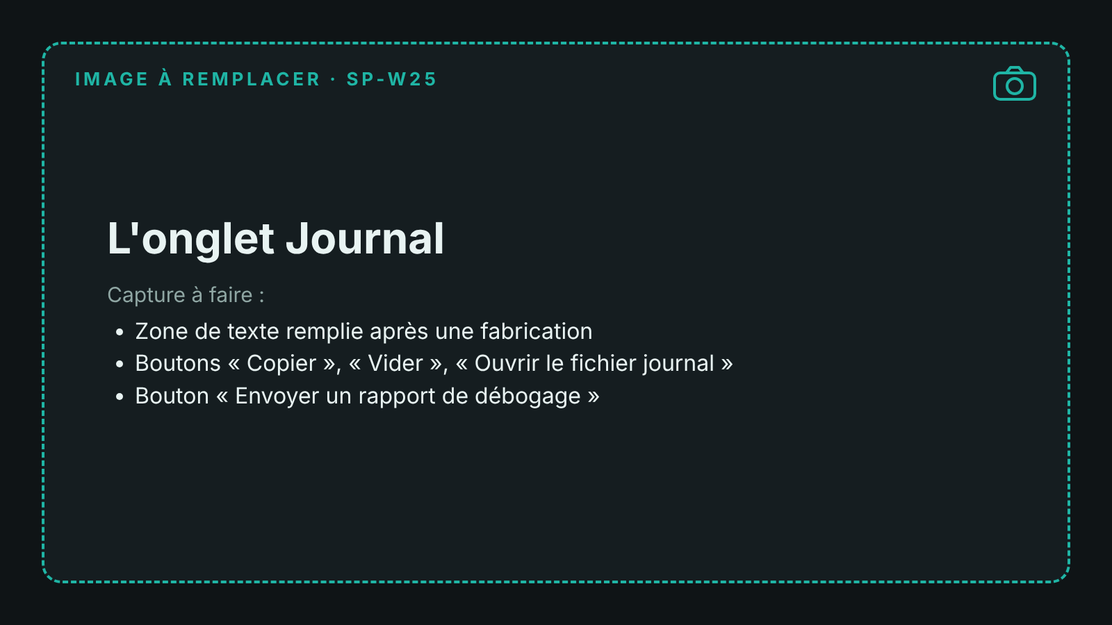 Capture de l'onglet Journal