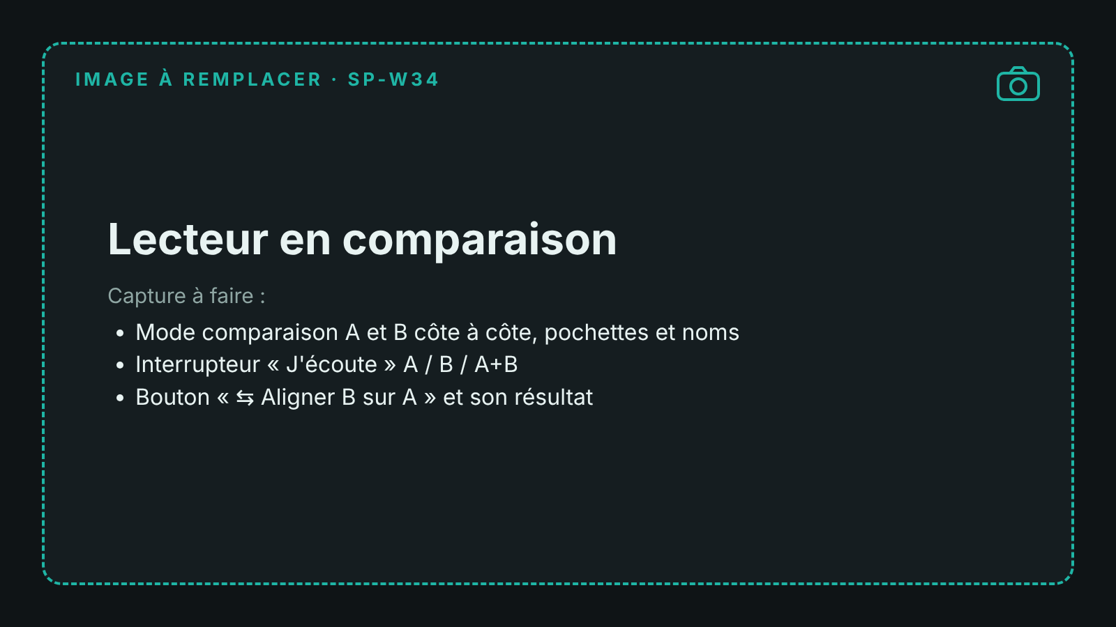 Capture du lecteur de stems en mode comparaison