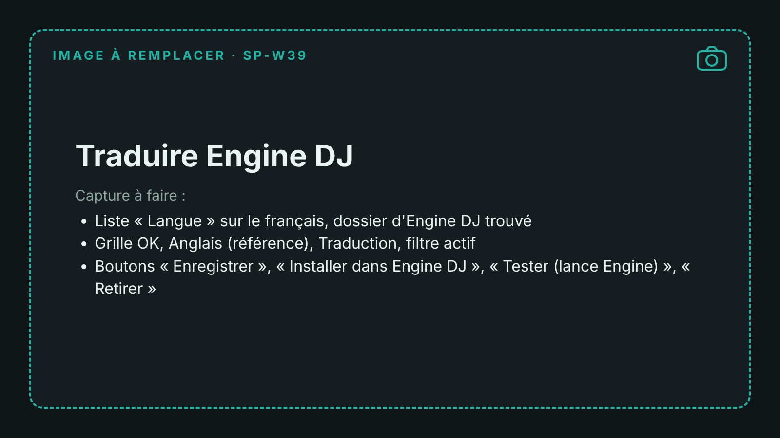 Capture de la fenêtre Traduire Engine DJ